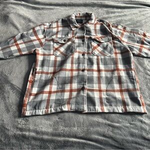 Plaid Button Down Shirt - Gray and Brown
